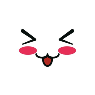 İzole edilmiş kawaii gülen yüz vektör tasarımı