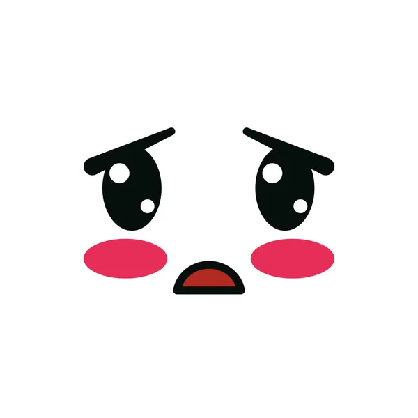 Elszigetelt Kawaii szomorú arc rajzfilm vektor tervezés — Stock Vector