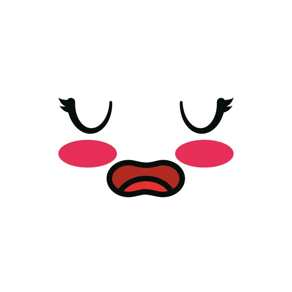 Isolated kawaii scared face cartoon design Vector Image