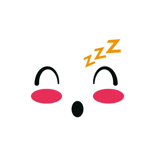 Isolated kawaii sleepy face cartoon vector design — Stock Vector