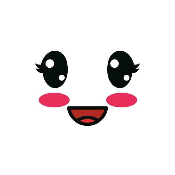 Isoliert kawaii happy face cartoon vektordesign — Stockvektor