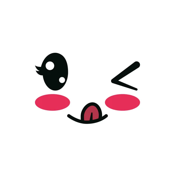 Isolated kawaii happy and tongue face cartoon vector design — 스톡 벡터