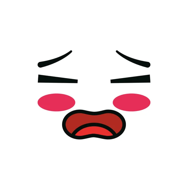 Isolated kawaii sad face cartoon vector design — Stock Vector