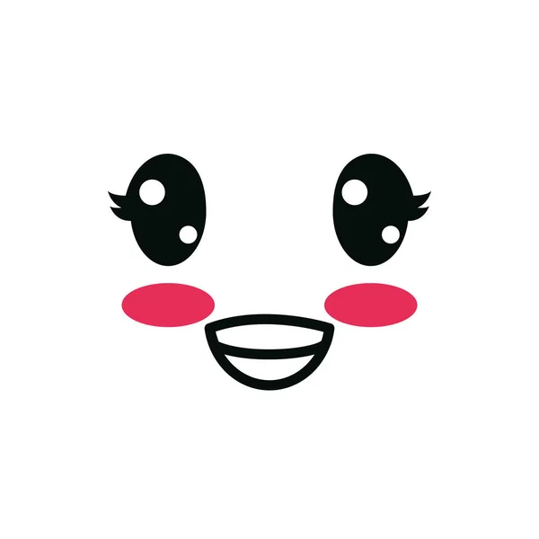 Isoliert kawaii happy face cartoon vektordesign — Stockvektor