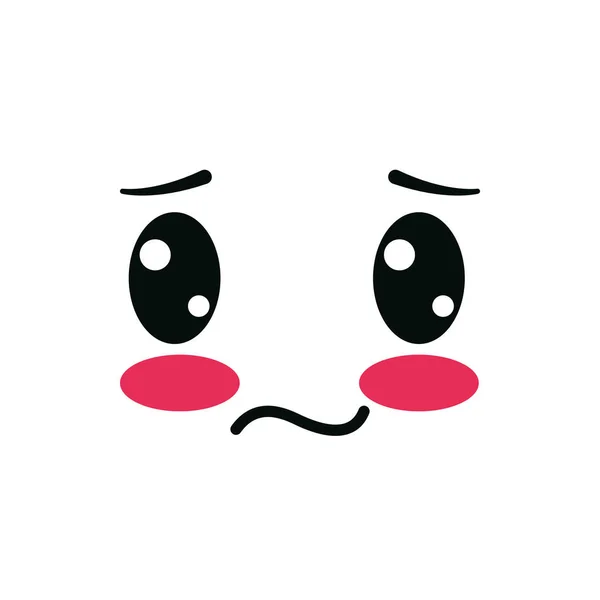 Isolated kawaii sad face cartoon vector design — 스톡 벡터