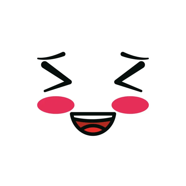 Изолированный Кавайи счастливое лицо мультипликационный вектор дизайна — стоковый вектор