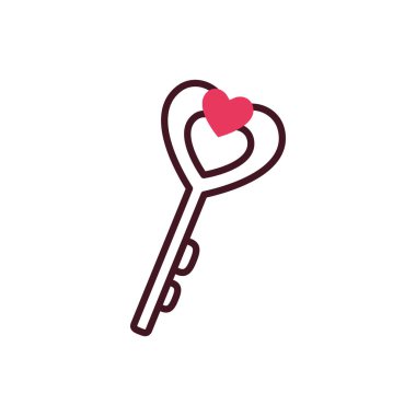 İzole kalp anahtar vektör tasarımı