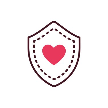 Kalkan vektör tasarımında izole kalp