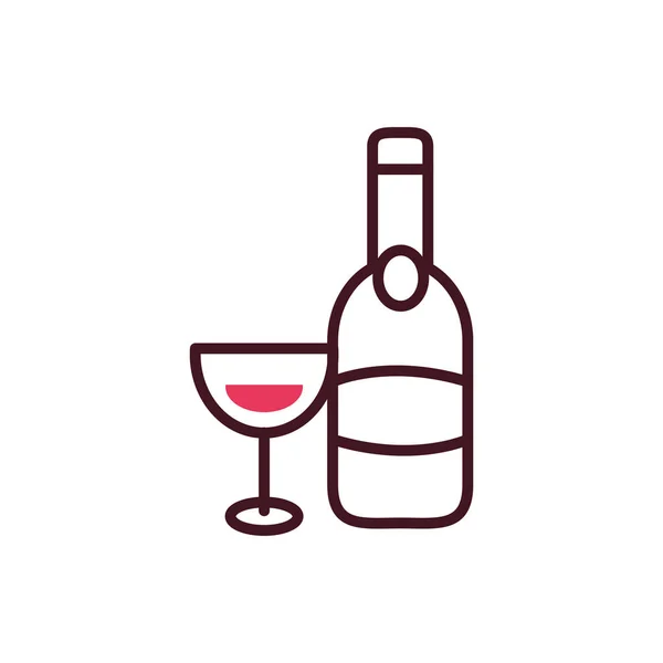 Isolated wine bottle and cup vector design — 스톡 벡터