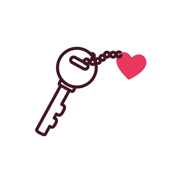 Isolated key with heart vector design — Stock Vector