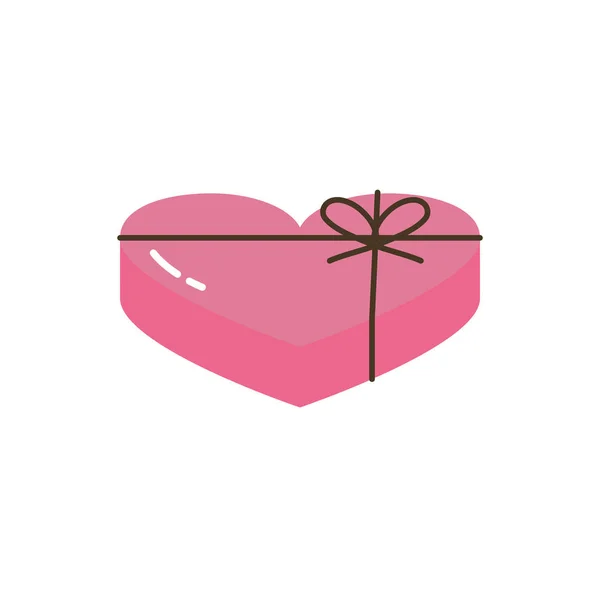 Diseño de vector de regalo de corazón aislado — Vector de stock