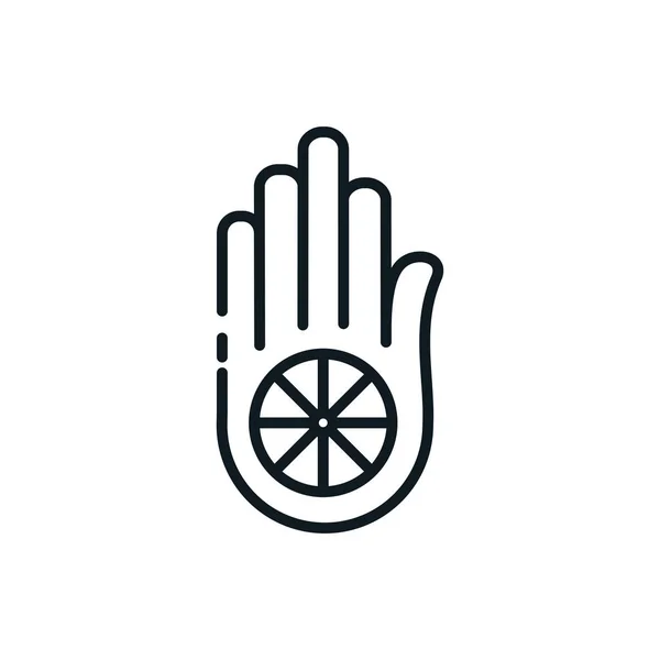 Jainismus Hand Symbol Vektor Design — Stockvektor