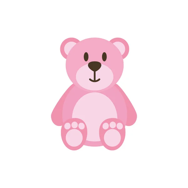 Cute pink bear cartoon vector design — Stock Vector