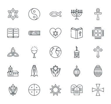 Dünya dini dünya sembolleri vektör tasarımının simgesi
