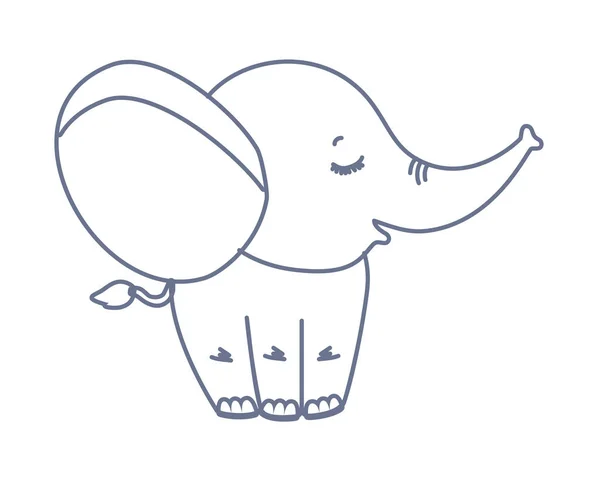 Izolovaný roztomilý slon kreslený vektor design — Stockový vektor