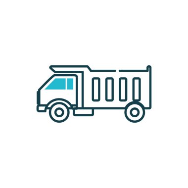 İzole edilmiş inşaat damperli kamyon vektör tasarımı