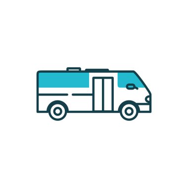 İzole edilmiş minibüs araç vektör tasarımı