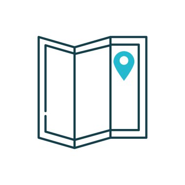 İzole GPS işareti ve harita vektör tasarımı