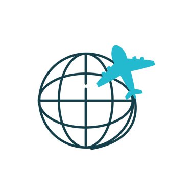 İzole edilmiş uçak ve küresel küre vektör tasarımı