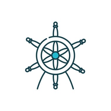 İzole edilmiş gemi dümen vektör tasarımı