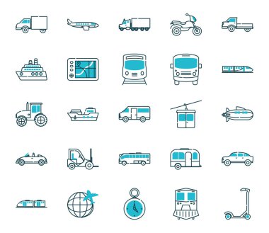 Ayrı araç simgesi vektör tasarımı