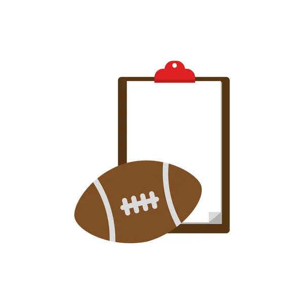 American Football Ball und Dokumentenvektordesign — Stockvektor