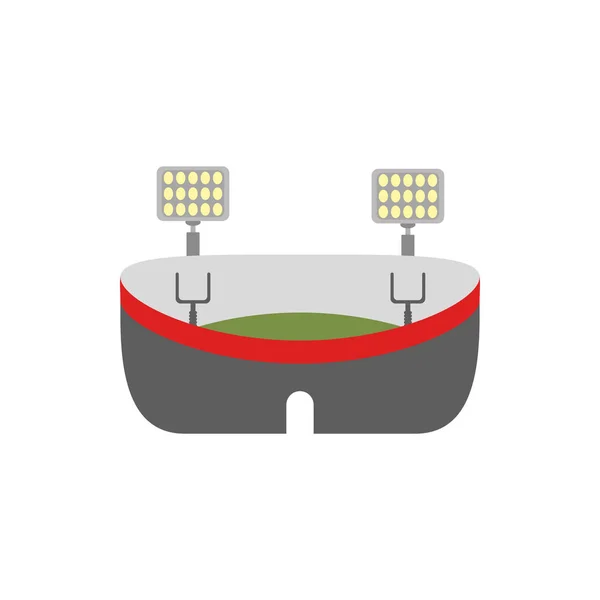 Amerikaans voetbalveld met verlichting vector ontwerp — Stockvector