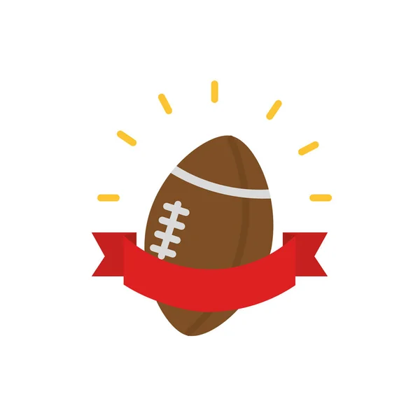 Ballon de football américain et conception vectorielle de ruban — Image vectorielle