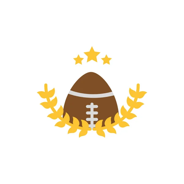 Bola de fútbol americano y hojas corona vector diseño — Archivo Imágenes Vectoriales