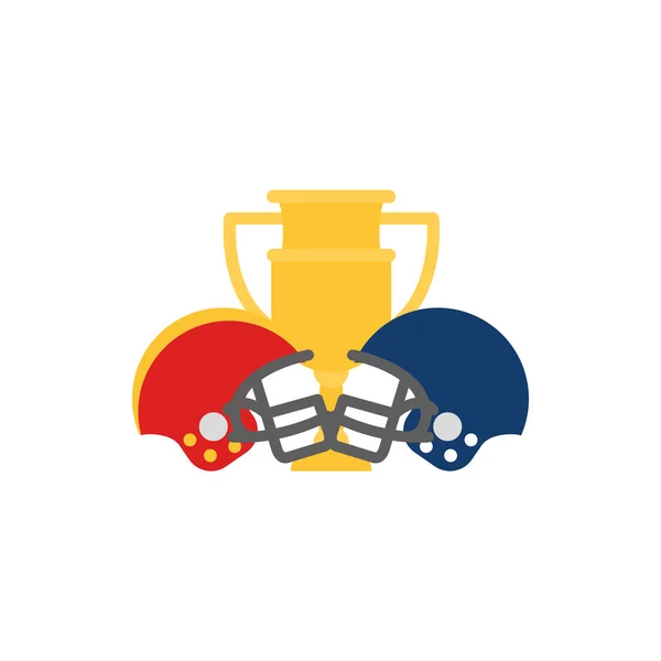 American football helmen en trofee vector ontwerp — Stockvector