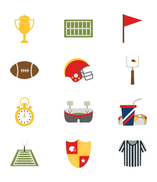 American Football Icon Set vector ontwerp — Stockvector