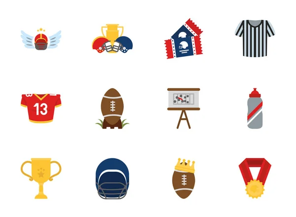 American Football Icon Set diseño vectorial — Vector de stock