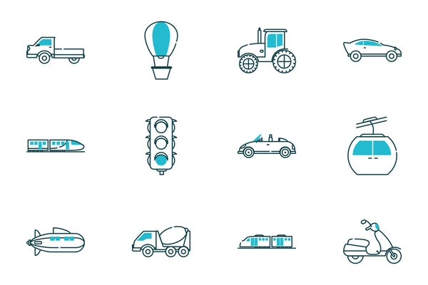 Isolated vehicles icon set vector design — Stock Vector