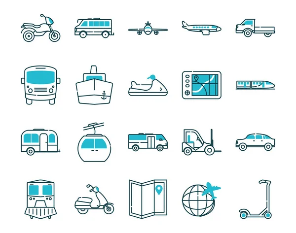Isolated vehicles icon set vector design — Stock Vector