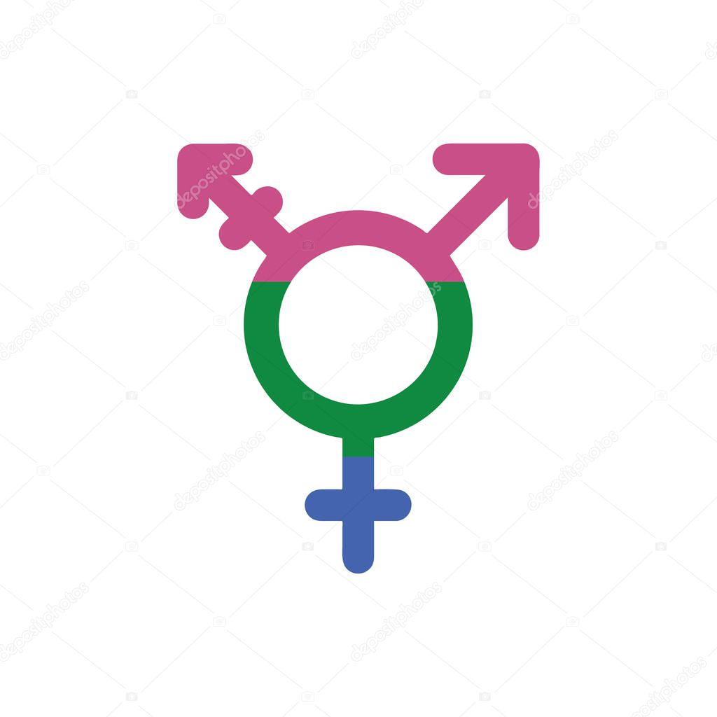 Isolated transgender symbol vector design