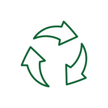 İzole edilmiş geri dönüşüm işareti vektör tasarımı