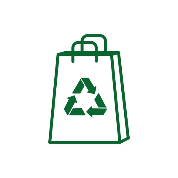 Geïsoleerde recycle winkeltas vector ontwerp — Stockvector