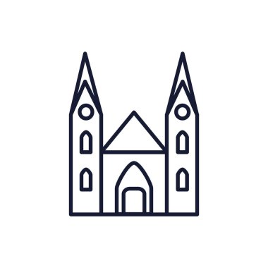 İzole edilmiş katoliklik kilise vektör tasarımı