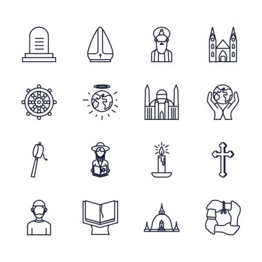 Dünya dini dünya sembolleri vektör tasarımının simgesi