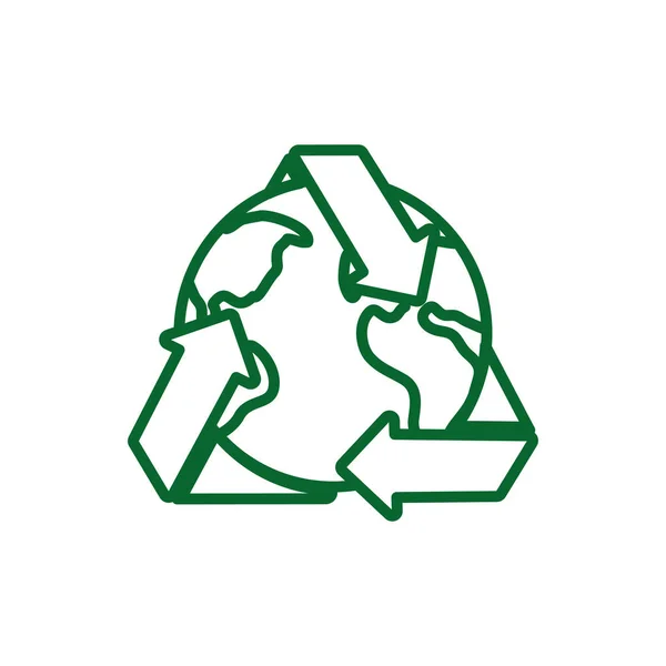 Isolated recycle and world vector design — 스톡 벡터