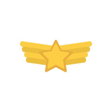 Kanat vektör tasarımlı izole edilmiş altın yıldız