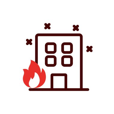 Alev vektör dizaynlı izole bina