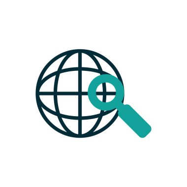 İzole edilmiş küresel küre ve lupe vektör tasarımı