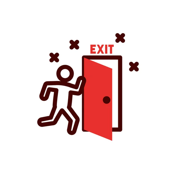 Isolated avatar with exit door vector design — 스톡 벡터