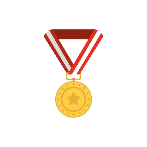 Design vettoriale medaglia d'oro isolata — Vettoriale Stock