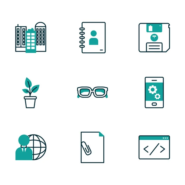 Isolated office and business icon set vector design — Stock Vector