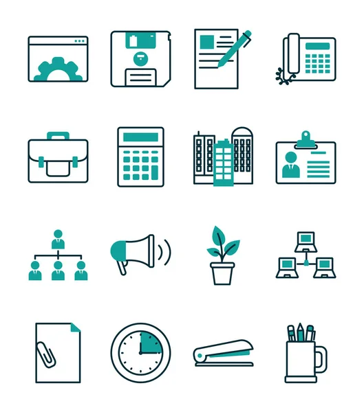 Isolated office and business icon set vector design — Stock Vector