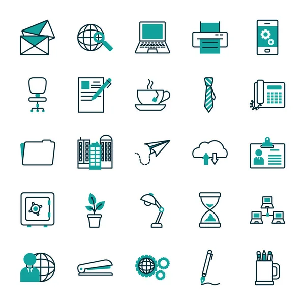 Isolated office and business icon set vector design — Stock Vector