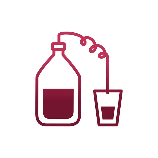 隔離されたワインボトルとカップベクトルデザイン — ストックベクタ
