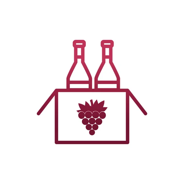 Bouteilles de vin isolées à l'intérieur de la boîte design vectoriel — Image vectorielle